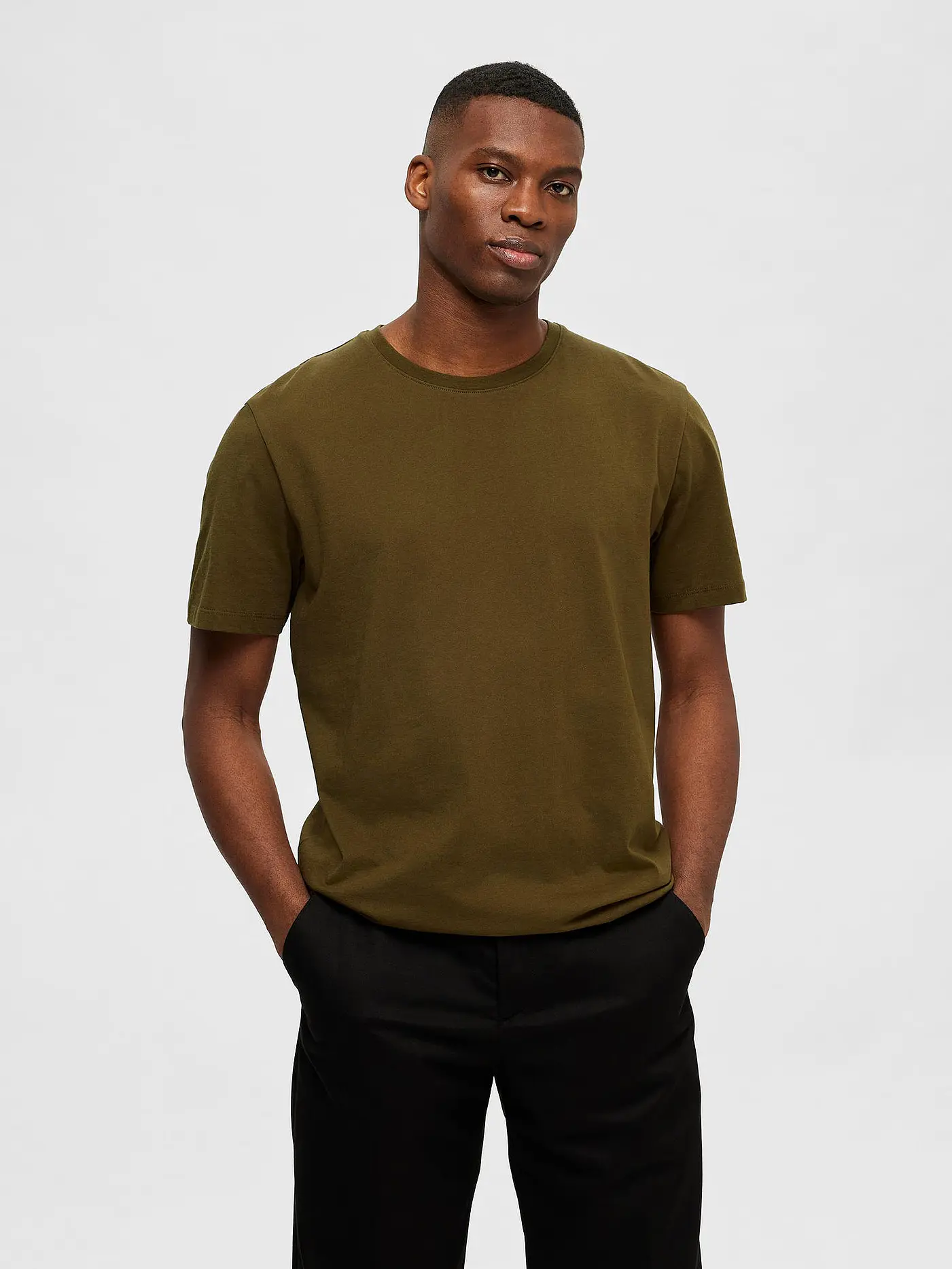 SELECTED | T-Shirt SLHASPEN | olive